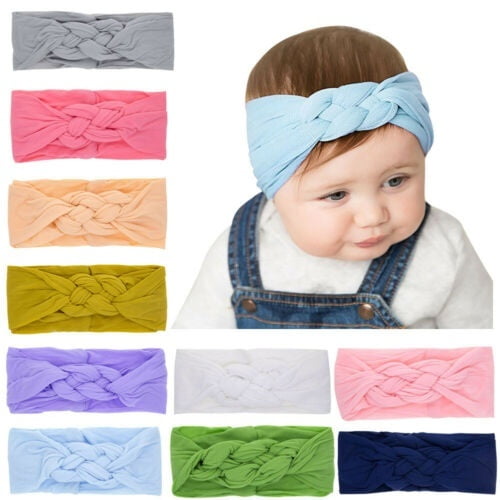 Girls Kids Baby Nylon Bow Hairband Headband Sweet Turban Knot Head Wrap